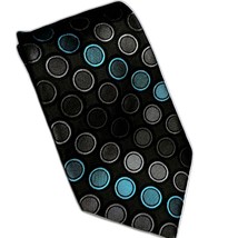 Van Heusen Black Blue Tie Silk Circle Necktie 3.5 Inch X 59 Inch - $9.00