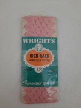 NIP Vintage Package Wright&#39;s Medium 100% Cotton Rick Rack Pink 61 3 Yards - £5.02 GBP