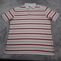 Callaway Shirt Mens L Multicolor Short Sleeve Collared Stripe Knit Button Polo - £18.02 GBP