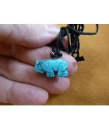 an-ele-20) Elephant Blue Howlite simple carving PENDANT necklace gemston... - $10.97 CAD