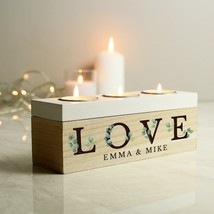 Personalised Botanical Triple Tea Light Box - Any Occasion , New Home Gift , Hou - £12.64 GBP