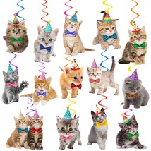 20Pcs Cat Hanging Swirls Decorations Cat Kitten Birthday Party Decorations Baby  - £22.56 GBP
