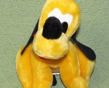 VINTAGE PLUTO Disney Land World 7&quot; Plush Stuffed Puppy Dog Red Collar To... - $10.80