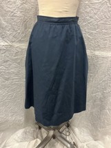 Elliott Bass Vintage Navy Blue Knee Length Skirt, Women&#39;s Sz 6, Made in Hong ... - £17.02 GBP