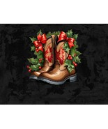 Christmas Cowboy Boots PNG, Festive Western Style Digital Image, Perfect... - £1.57 GBP