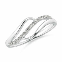 ANGARA 1mm Natural Diamond Swirl Bypass Ring in Silver Ring Size 6 - £125.74 GBP