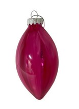 Dept 56 Glass Ornament Hand painted Drop Pink Ribbon Christmas 5 in NWT - £10.13 GBP