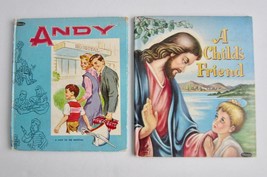 Vintage Children&#39;s Tell a Tale Book Lot ANDY ~ A CHILD&#39;S FRIEND Jesus HB - $12.73