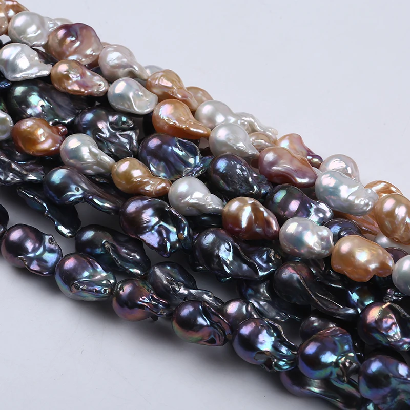 15-20mm Wholesale AA Pink Black Natural Real Loose Freshwater Baroque Pearl - £170.14 GBP