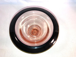 Pink Depression Glass Compote Black Trim - $19.99