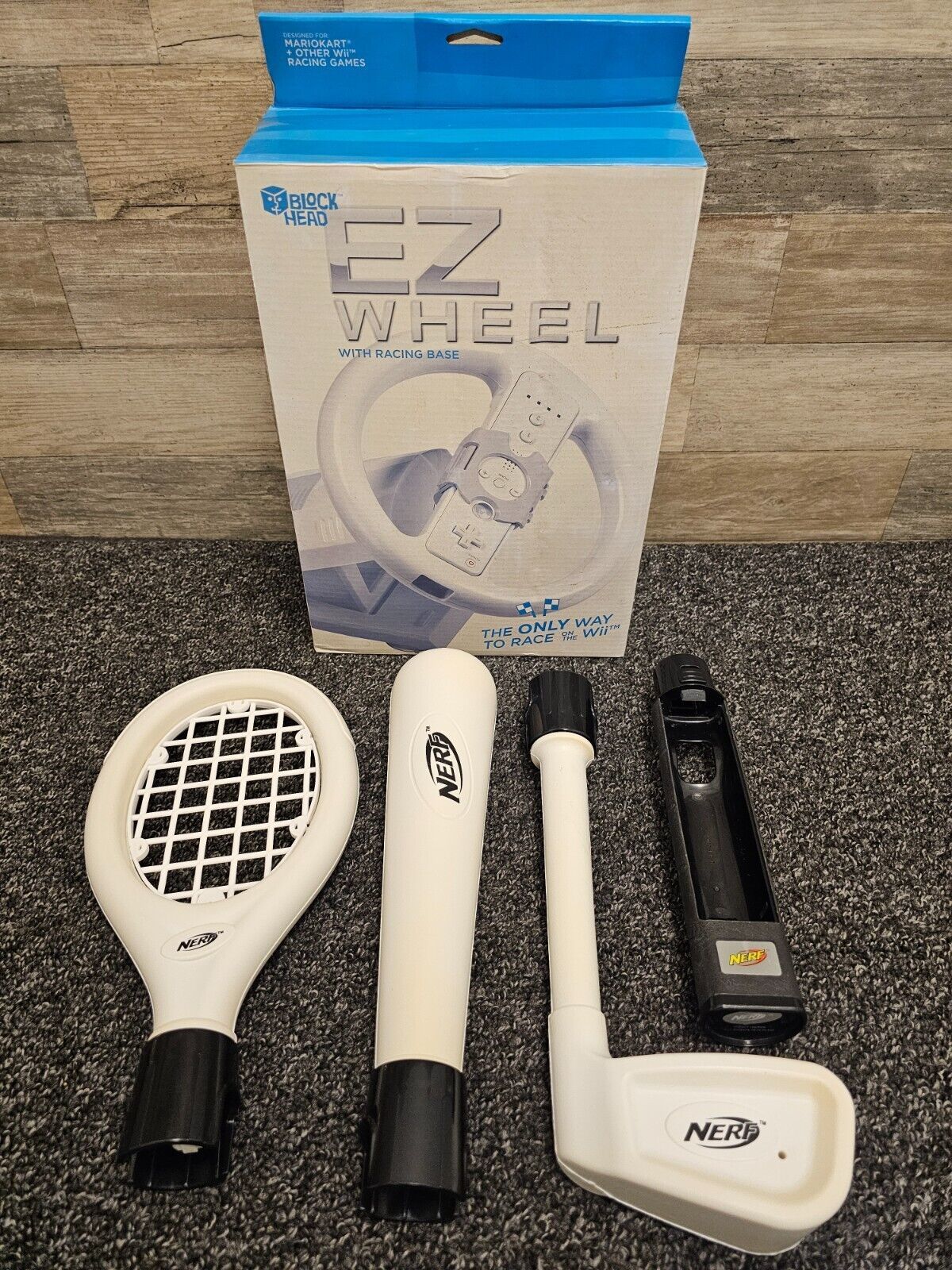 Primary image for Nintendo Wii Steering Wheel & Mount & Nerf Sports Accessories!