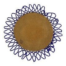 Vintage Southwestern Handcrafted Leather Seed Bead Medallion Beaded Triv... - £9.58 GBP