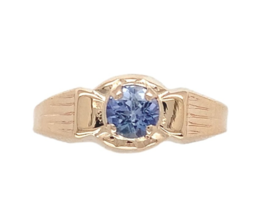Vintage 14k Gold .21ct Sky Blue Genuine Natural Sapphire Child&#39;s Ring (#... - €325,40 EUR