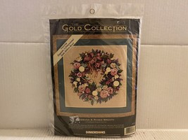 1998 Dimensions Needlepoint RIBBONS &amp; ROSES WREATH Unopened Package 16&quot;x16&quot; - $41.57
