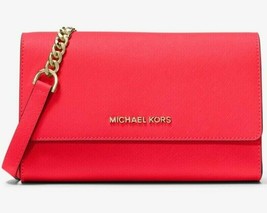 Michael Kors Saffiano Leather 3-in-1 Crossbody Coral Red 35S9GTVC3L Chain NWT Y - £73.59 GBP