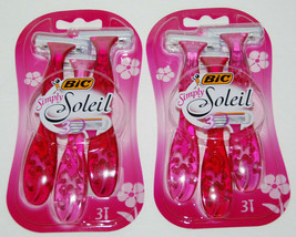 BIC Simply Soleil Disposable Women Shaving Razors Triple Blade 3-pack Lot of 2 - £9.60 GBP