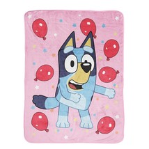 Bluey Girl&#39;s Pink Balloon Party Super Soft Plush Fleece Blanket Throw, 4... - $455.59 MXN