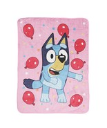 Bluey Girl&#39;s Pink Balloon Party Super Soft Plush Fleece Blanket Throw, 4... - $24.74