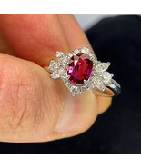 UNHEATED Ruby Diamond Platinum Ring GEM REPORT!  SIZABLE oFFER welcome! - €4.469,15 EUR