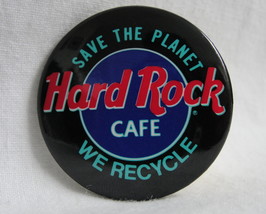 Pinback Button Hard Rock Cafe Vintage Save The Planet We Recycle Black R... - $9.99