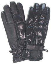 Michael Kors Womens Insulated Leather Trim Touch Tip Gloves Black (X-Large) - £47.64 GBP