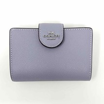 Coach Medium Corner Zip Wallet in Mist Purple Leather Style 6390 New With Tags - £154.87 GBP