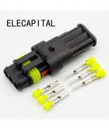 5 Sets Kit 3 Pin Way Waterproof Electrical Wire Automotive Connector Plug - £6.59 GBP