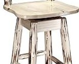 Montana Woodworks Collection Barstool with Back and Swivel, Ergonomic Wo... - $512.99