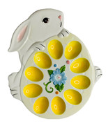 Pier 1 Easter Bunny Rabbit Hand Painted Deviled Egg Tray Plate Platter 1... - $24.74