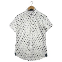 International Report Shirt Mens Small White Skull 4 Way Stretch Button U... - $23.75