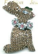 Brown Sparkling Crystal Bunny Rabbit Pin - £13.58 GBP