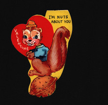 Vintage Valentines Day Card Squirrel With Nut - £5.16 GBP
