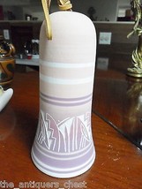 Vintage Navajo Native American Indian Etched Pottery bell Signed T Philips O[68] - £42.59 GBP