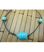 TURQUOISE TIE ON STRING BUDDHA &amp; BEADS YOGA BRACELET ANKLET KARMABEADS b... - $5.93