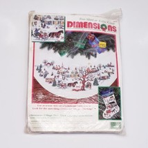 Dimensions &#39;95 Christmas Village Tree Skirt/Tablecloth Cross Stitch Kit 8472 NEW - £38.85 GBP