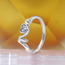 925 Sterling Silver Mum Pavé Heart with Clear CZ Ring For Women - £14.29 GBP