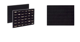 7.5x5.5x0.5&quot; 6 Pack Black Velvet Ring Organizer for Jewelry 36 Slot Orga... - $43.99