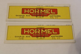 HO Scale Vintage Set of Box Car Side Panels, Hormel Good Food, Yellow #803 - £12.02 GBP