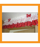 red dot ruffled valance curtain window treatment kitchen waverly drape lace - £30.90 GBP