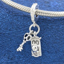 925 Sterling Silver Disney Alice in Wonderland Key &amp; Door Knob Dangle Charm - £13.53 GBP