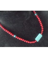 Necklace in sterling silver 925 with CORAL and TURQUOISE Original in gif... - £77.87 GBP