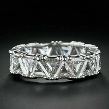 3Ct Trillion Simulé Diamant Bague Solitaire Fiançailles 14K Plaqué or Blanc - £109.83 GBP