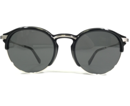 OMEGA Sonnenbrille OM 0014-H 05A Schwarz Silber Rund Rahmen mit Schwarz Gläser - £186.55 GBP