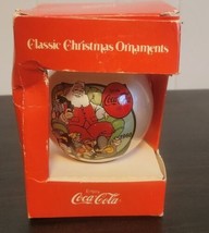 Classic Coke Coca Cola Christmas Ornament 1960 Santa Elves Scene - £5.64 GBP