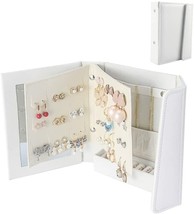 Travel Jewelry Organizer, Small Jewelry Boxes for Women, PU Leather (White) - £13.13 GBP