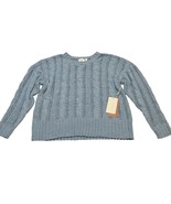 Cyrus Sweater Womens XL Blue Mixed Open Cable Knit Boxy Relaxed Pullover... - $729.27 MXN