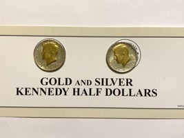 1971 &amp; 1971 24 K Gold and .999 Silver Plated Kennedy Half Dollar Denver ... - £53.73 GBP