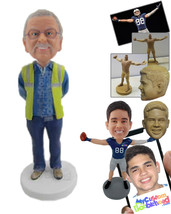 Personalized Bobblehead Construction Supervisor At The Construction Site In Vest - £72.74 GBP