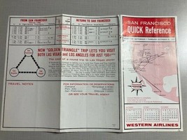 Western Airlines Vintage San Francisco Quick Reference Schedule Sep 07, ... - $154.90 MXN