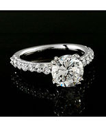 0.40 Ct Round Cut Diamond Wedding Engagement Ring 14k White Gold Finish - £75.03 GBP
